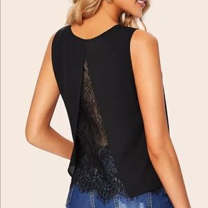 NWT SHEIN - Lace Split Back Tank Top